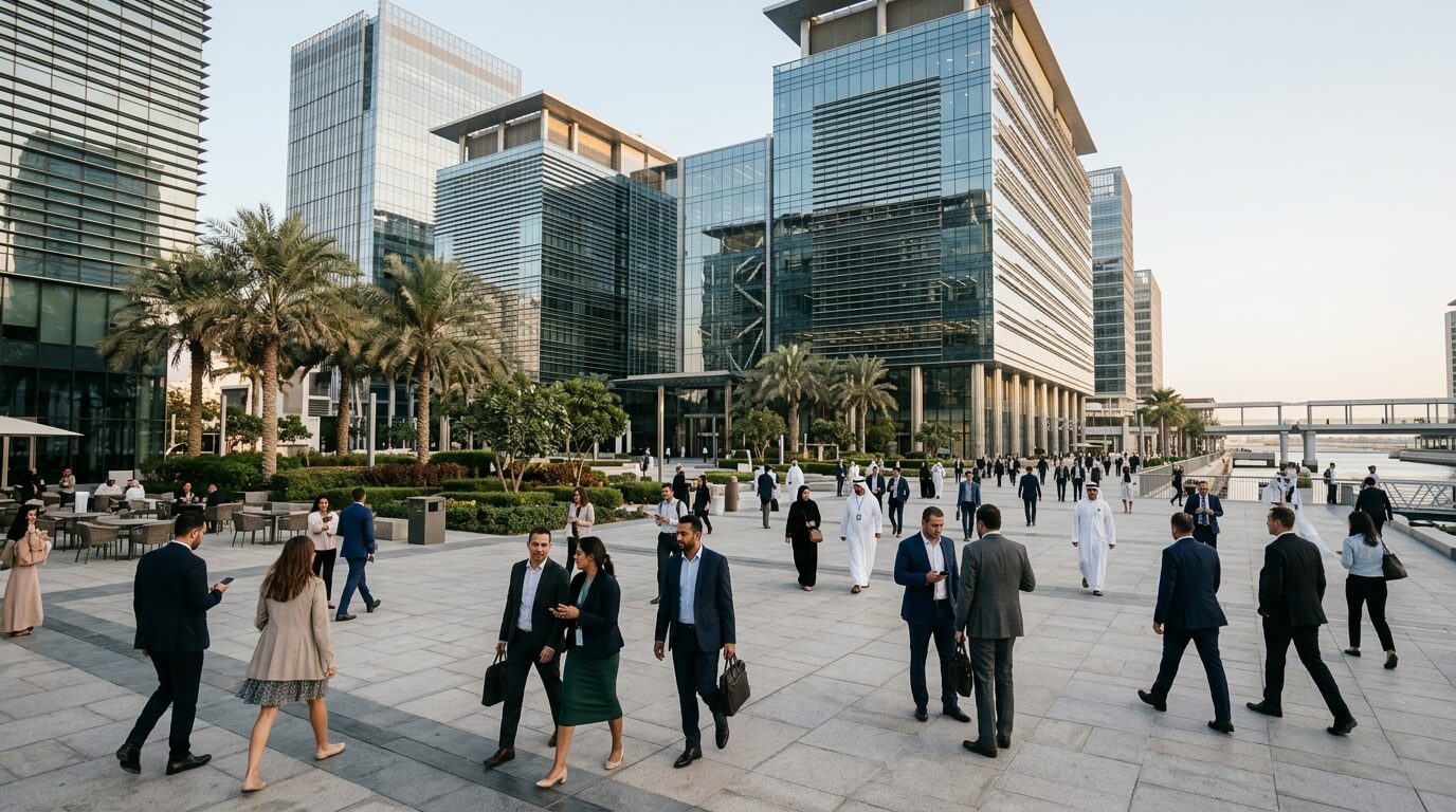 ADGM Square on Al Maryah Island, venue of Abu Dhabi Finance Week 2026