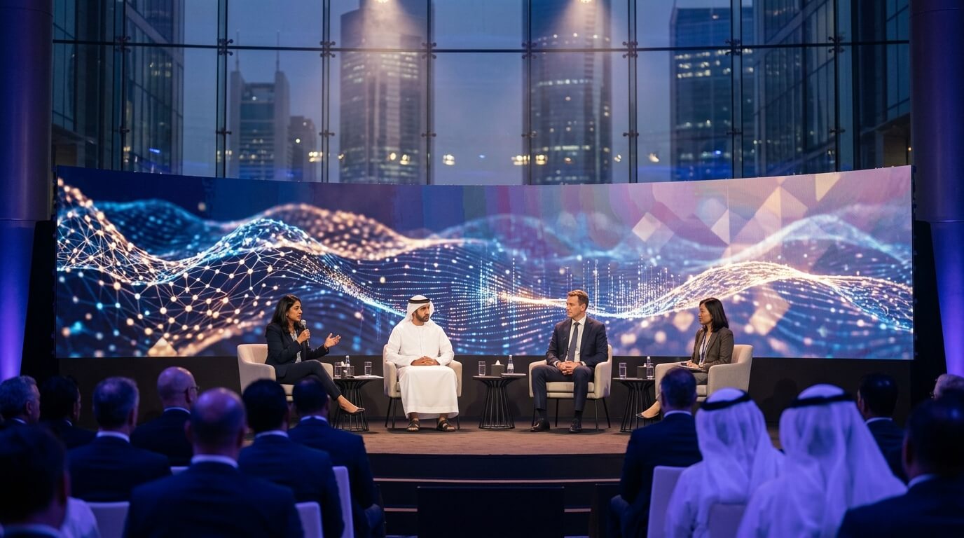 Panel discussion on the main stage at Abu Dhabi Finance Week 2025